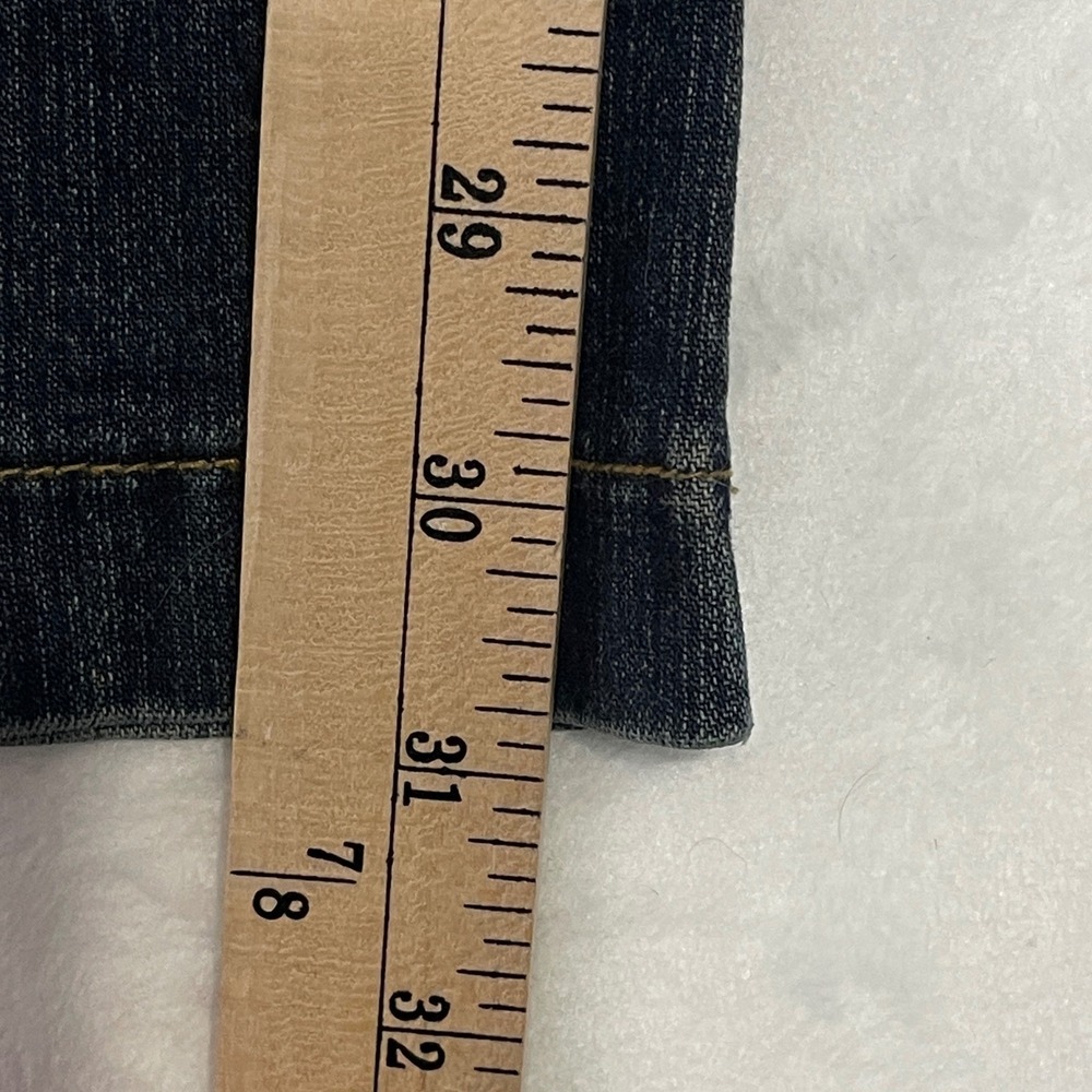 Soft Surroundings Women Sz Med Dark Wash Flare Leg Jeans Zipper Fly Cotton Blend - Picture 4 of 11